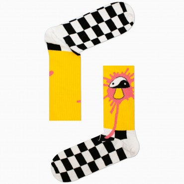 Yin-Yang Μανιτάρι Κίτρινο Κάλτσες